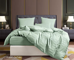 КПБ Denvol Страйп-сатин на резинке по кругу DENSSR004 Евро