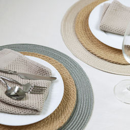 VAL OR9-PM-38S4 Плейсмат, ПП, D38 см, набор 4 шт., 2 шт.-беж., 2 шт.-сер., ORIGINAL, шт