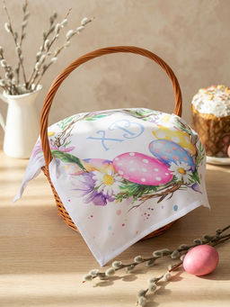 Салфетка пасхальная на стол «Пасхальный венок» 65×65 см