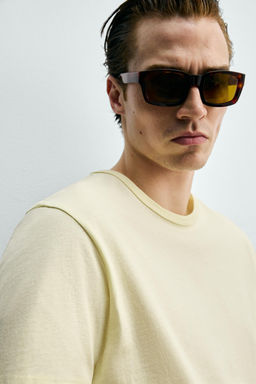 CAMISETA REGULAR FIT / Amarillo claro - Zara фото 5
