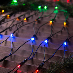 Гирлянда «Сеть» 2×1.5 м, IP44, УМС, тёмная нить, 192 LED, свечение мульти, 220 В