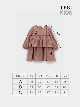 Платье хлопковое сухая роза, розовый - Lesi kids фото 3