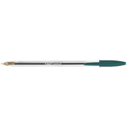 Цена за 5 шт. Ручка шарик. Bic CRISTAL ORIGINAL зелен. 1 мм прозр. кругл. корп.