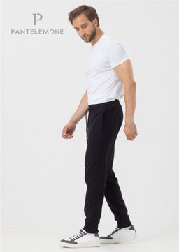 Мужские брюки зауженные из футера PDB-242 - Pantelemone фото 9