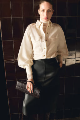 Camisa cargo en mezcla de lino - H&m фото 4