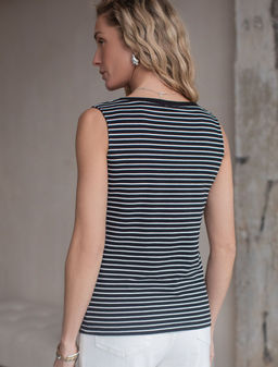 Топ в полоску из премиального хлопка с эластаном