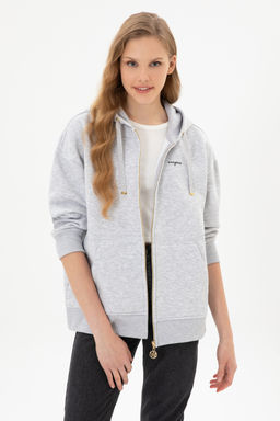Kad_n A__k Gri Sweatshirt Sepette S_rpriz _ndirim - U.s. polo assn фото 8