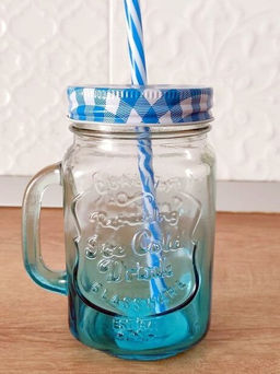 Кружка стекло, 450 мл, с крыш, с трубочкой, SDFG0114-1 (298236) - Daniks фото 5