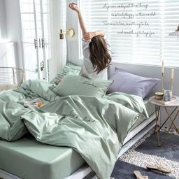 КПБ Mency однотонный с вышивкой MENO005 1.5 спальный