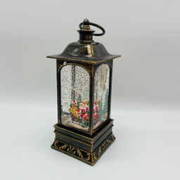 Новогодний декор Фонарь стекло - Дед Мороз на санях 23 см (арт. WDL-2101A) - Ип лебедев о.ю фото 3