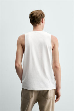 CAMISETA TANK REGULAR FIT MEDIUM WEIGHT / Blanco - Zara фото 3