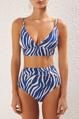 Zebra Desenli Toparlay?c? Yuksek Bel Hipster Core Bikini Alt? TBESS20BA0018