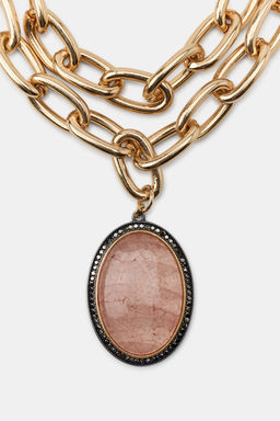 PACK 2 COLLARES MAXI ESLABONES PIEDRA / Dorado - Zara фото 3