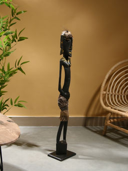 Сувенир интерьерный «Абориген», 19×14×100 см, дерево, чёрный