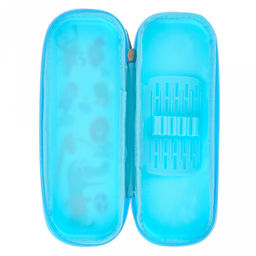 Пенал 22х8,5х5см "Зоопарк" 1 отделение, пластик, на молнии, цвет - голубой, в п/эт пакете (Китай)