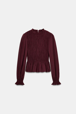 CAMISA NIDO DE ABEJA / Burgundy - Zara фото 7