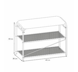 Подставка для обуви "Гранада 23_НБК" с сиденьем нубук (Черный)