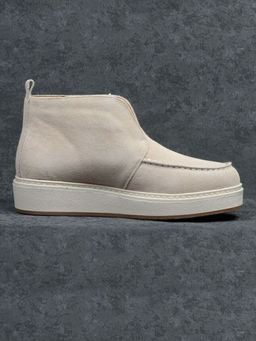 01-5173-5 BEIGE Ботинки демисезонные (натуральная замша, байка)