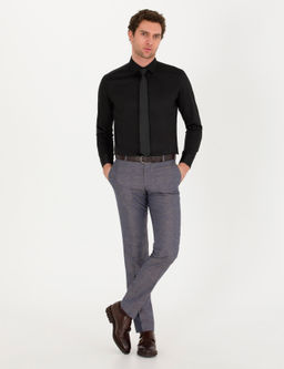 Siyah Slim Fit Uzun Kollu Basic G_mlek