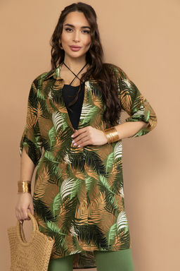 Рубашка Леона (листья/зелёный) - Эльза фото 3
