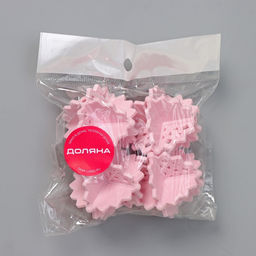 Цена за 3 шт. Шарики для стирки пуховиков и одеял Доляна, 4 шт, d=5 см, цвет розовый  фото 13