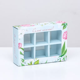 Коробка для конфет 6 шт, Розовые розы 13,7 х 9,8 х 3,9