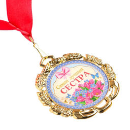 Медаль с лентой "Сестра", D = 70 мм