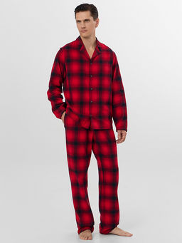 Комплект домашний мужской красный в клетку