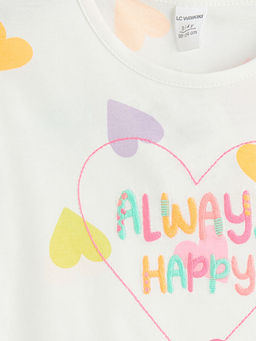 Bisiklet Yaka Desenli K?z ?ocuk Ti??rt