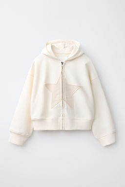 SUDADERA CAPUCHA PARCHE ESTRELLA / Arena