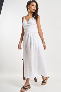 Сарафан летний кружевной на подкладке белый