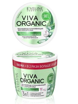 EVELINE Увлажняюще-успокаивающий био - крем для лица 3в1 серии Viva Organic, 100мл