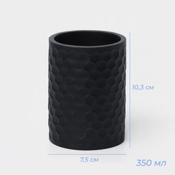 Набор аксессуаров для ванной комнаты SAVANNA, 2 предмета, дозатор, стакан, чёрный фото 5