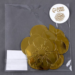 Цена за 3 шт. Топпер для торта Цветы, золотой