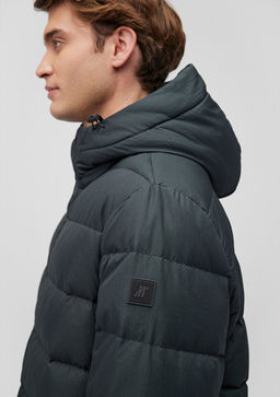 Kapusonlu Yesil Sisme Mont - Mavi фото 6