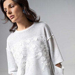 Лонгслив с разрезами на рукавах, Образ решает (grey)