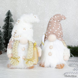 Новогоднее украшение Гном светодиодный 16x8x38 см / B116 /уп 100/ (Девочка) - Галеонтрейд фото 9