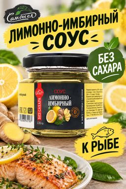 Соус Лимон Имбирь к рыбе / БЕЗ САХАРА / 130 г / Сам бы ел