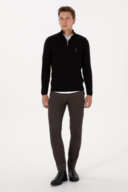 Erkek Koyu Kahverengi Slim Fit Kanvas / Chino Pantolon