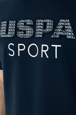 Мужская темно-синяя комфортная футболка с круглым вырезом Неожиданная скидка в корзине - U.s. polo assn фото 7