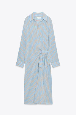 ZW COLLECTION STRIPED WRAP DRESS - Zara фото 16