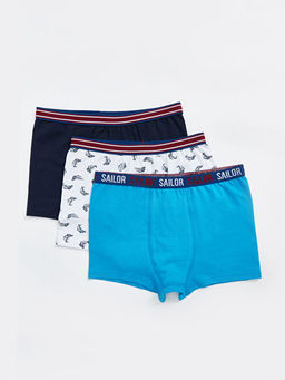 Bask?l? Erkek ?ocuk Boxer 3l?