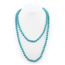 Бусы бирюза (имитация) голубая, круглые 8мм, длинные 120см