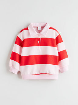 Polo Yaka K?z Bebek Sweatshirt ve Tayt