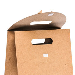 Цена за 5 шт. Коробка-пакет с ручкой, крафт, 32 х 23 х 11 см - UPAK LAND фото 3