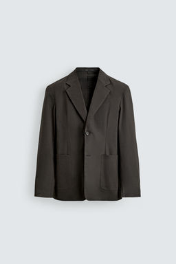 BLAZER RELAXED FIT TRAJE MEZCLA ALGOD?N / Marr?n - Zara фото 6