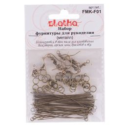 Zlatka Набор фурнитуры FMK-F01 5 х 100 шт №04 под золото  фото 3