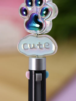 Разноцветная ручка 4 в 1 "МЯУ лапка", black