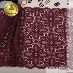 Кружево-стрейч KRUZHEVO арт.TBY 8026 шир.180мм цв.076 фиолетовый уп.10м