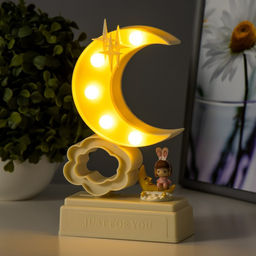 Фигурка светящаяся RISALUX «Ночка», 5×LED, ночник, 4000 К, 2×АА, слоновая кость, 20×12×5.5 см